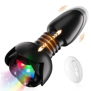 Vibrador Anal con Empuje y Control Remoto de Silicona