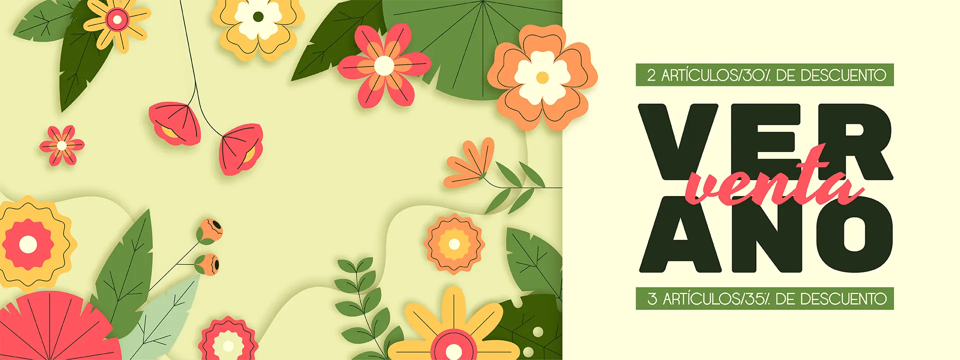 Póster de flores de verano
