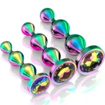 Luxury Metal Anal Plug Set – 3 Sizes with Blue Jewel Base