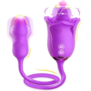 Vibrador Rosa 3 en 1 con Lengua y Vibración