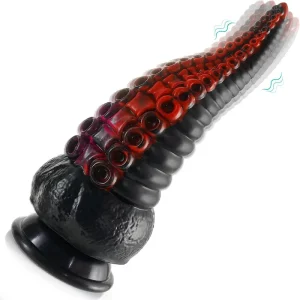 Black Unique Textured Octopus Feet Vibrating Dildo