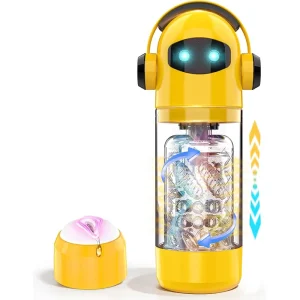 Masturbador Automático 2 en 1 con Empuje, Rotación y Luz LED