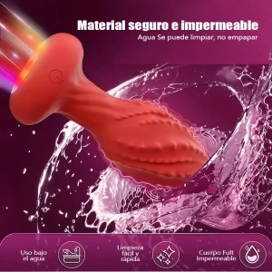 Plug Anal Texturizado con Rotación 360°, Vibración y Luz LED
