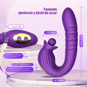 Vibrador Retráctil 2 en 1 para Clítoris y Punto G