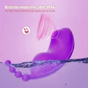 Vibrador Rosa 2 en 1: Succión y Vibración Potente