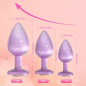 Violet Metal Anal Plug with Jewel – Beginner Friendly & Safe