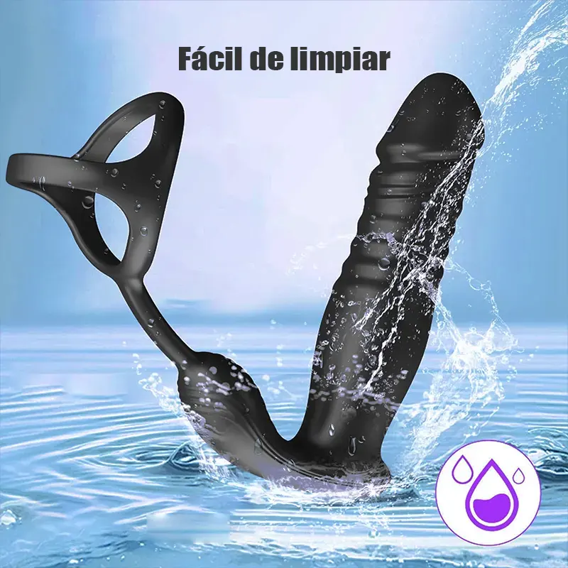 Masajeador Anal 3 en 1 con Control App y Anillo Vibrador para el Pene
