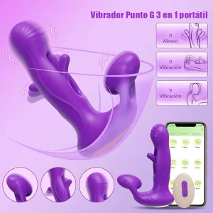 Vibrador Portátil con App, Aleteo y 9 Modos de Placer