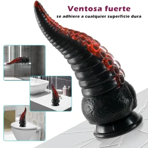 Black Unique Textured Octopus Feet Vibrating Dildo