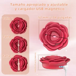Vibrador de Pezones en Forma de Rosa con Control