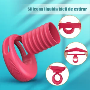 Anillo vibrador para parejas con 10 modos, control por app y silicona líquida. Impermeable, recargable y perfecto para juegos íntimos.