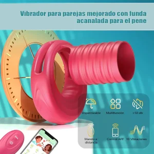 Anillo vibrador para parejas con 10 modos, control por app y silicona líquida. Impermeable, recargable y perfecto para juegos íntimos.