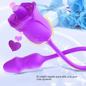 Vibrador Rosa 3 en 1 con Lengua y Vibración