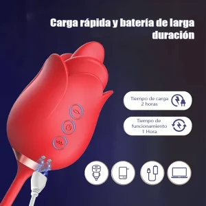 Vibrador Rosa 4 en 1 con Lamer y Aleteo