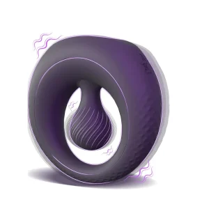 Anillo vibrador ajustable con cuentas para estimulación del clítoris