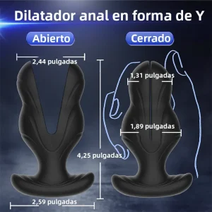 Plug anal vibrador con 8 modos de vibración e impulsos