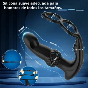 Masajeador de próstata con mando a distancia y doble motor