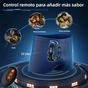 Masajeador de próstata con mando a distancia y doble motor