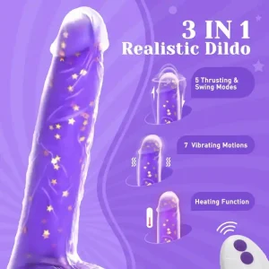Consolador vibrador de empuje,de punto G de 9.25 pulgadas