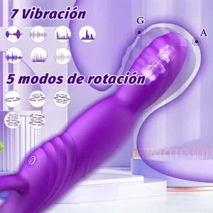Vibrador rotativo punto G con 7 modos y 5 rotaciones