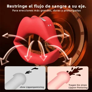 Anillo vibrador para pene + mini vibrador discreto rojo