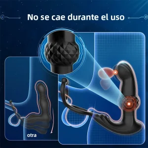 Masajeador de próstata con mando a distancia y doble motor