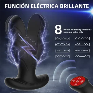 Plug anal vibrador con 8 modos de vibración e impulsos