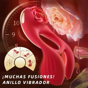 Anillo Pene Rose con Vibración y Estimulación del Clítoris