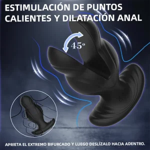 Plug anal vibrador con 8 modos de vibración e impulsos