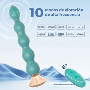 Plug Anal con Cuentas Vibrantes y Control Remoto, 10 Modos