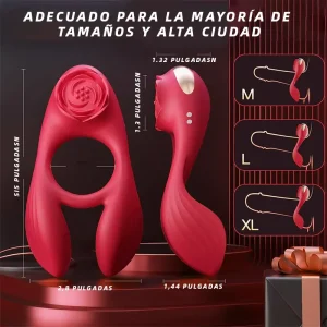 Anillo Pene Rose con Vibración y Estimulación del Clítoris
