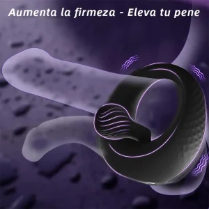 Anillo vibrador ajustable con cuentas para estimulación del clítoris