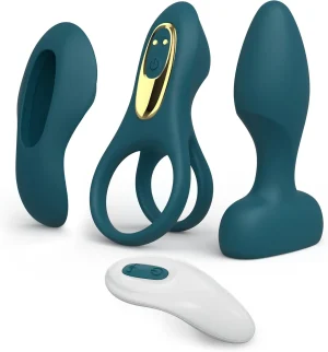 Kit Vibrador Pareja – Anillo Vibrador, Vibrador de Bragas & Plug Anal
