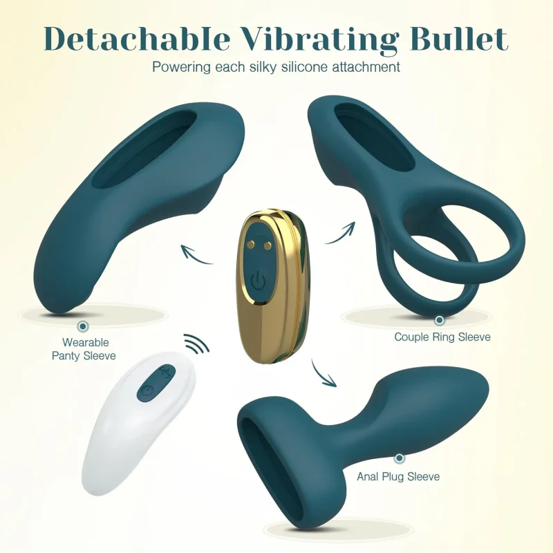 Kit Vibrador Pareja – Anillo Vibrador, Vibrador de Bragas & Plug Anal