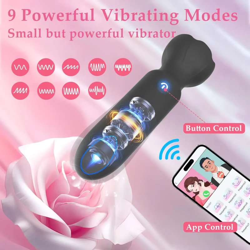 Mini Vibrador Bala – 9 Modos, Control App, Discreto (Rosa)