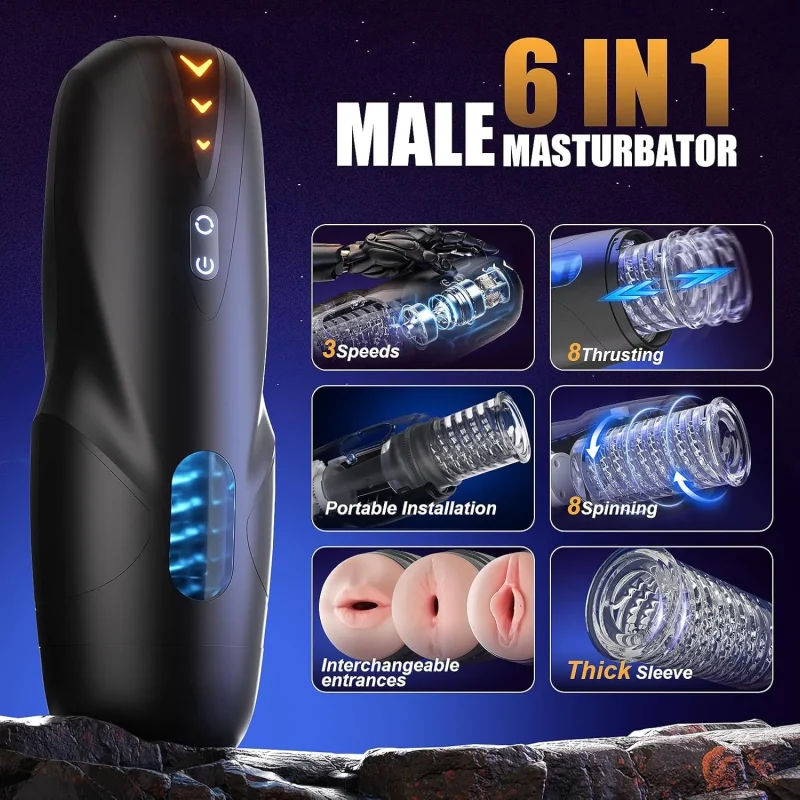 Masturbador masculino - 8 modos, funda 3D realista
