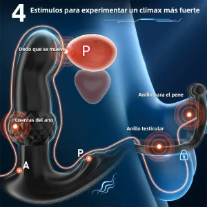 Masajeador de próstata con mando a distancia y doble motor
