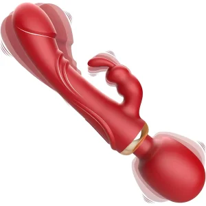 Vibrador 3 en 1 con 12 Modos – Punto G, Clítoris y Anal