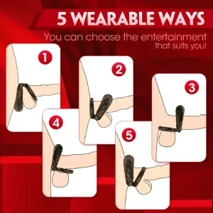 Anillo Vibrador para Hombres con 10 Modos para Parejas
