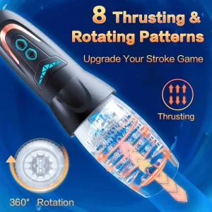 Masturbador Automático con Vibración, Empuje y Rotación