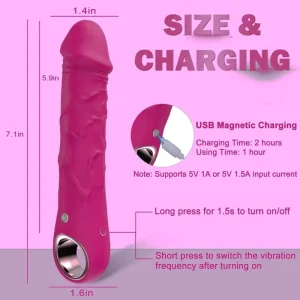 Vibrador punto G realista con 10 modos de vibración