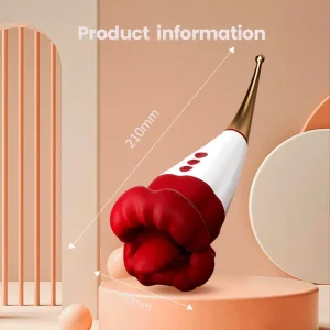Vibratore Rosso Labbra Doppio Uso per Piacere Totale
